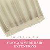 GOO GOO Wire Hair Extensions Human Hair, 17/22/60 Ash Blonde with Golden Blonde and Platinum Blonde Balayage 12inch 70g, Invisible Wire Hair Extensions with Transparent, Seamless Fish Line Hairpiece