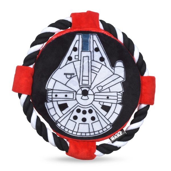 Star Wars for Pets Millennium Falcon Rope Frisbee Dog Toy | Millennium Falcon Chew Toy for Dogs | Star Wars Dog Toys, Dog Frisbee, Dog Tug Toys, Tug of War Dog Chew Toys