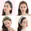 QIANXUAN Wide Headbands Knot Turban Top Knotted Headband For Women Top Knot Headband Plaid Fashion Print Polka Dot Hair Accessories Checkerboard Lattice Hairband Wave Point