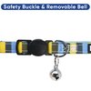 Pawtitas Pet Multicolor Cat Collar with Safety Buckle and Removable Bell Cat Collar Kitten Collar Blue/Yellow/Green Cat Collar One Size