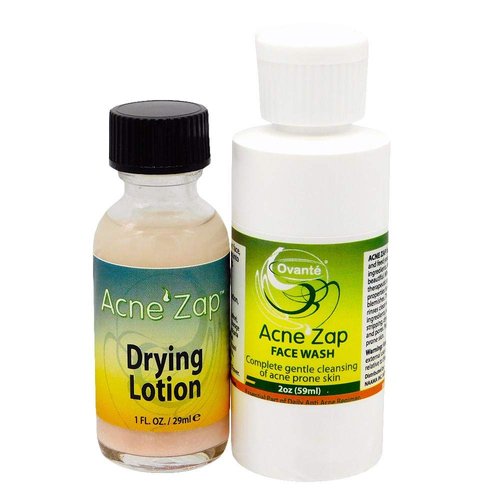 OVANTE Acne Zap Travel Set - Face Wash & Drying Lotion - (60 Ml & 1.0 Fl Oz)