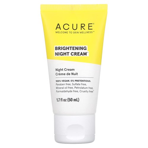 Acure Brightening Night Cream, 1.7 fl oz (50 ml) (Pack of 2)
