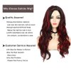 Sallcks Black Red Wig for Women Long Wavy Wig Highlights Layered Silky Middle Part 2 Tone Synthetic Cosplay Costume Wigs