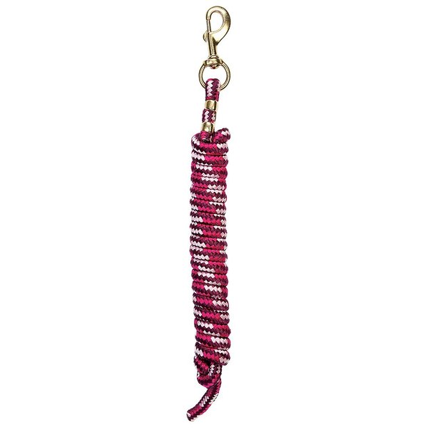 Weaver Leather Poly Lead Rope Solid Brass Snap Burgundy/Pink/Raspberry, 5/8 x 10'