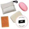 S&T INC. Exfoliating Soap Bag, Bar Soap Pouch and Soap Saver for Shower and Bath, 2 Pack, Grey, 7.6 Inch x 4.5 Inch