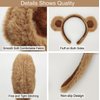 SIOTMERA Brown Bear Ears Cute Headband Fluffy Hairband Animal Head Wear for Party Celebrations Trips Decoration Cosplay Dress up Costume Makeup Washing Face Adults Womens Gift, 2 packs