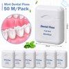 FillTouch 36 Pack Mini Dental Floss Bulk Mint Flavored Floss 50m Each Travel Dental Floss Oral Care Dental Floss for Teeth and Gum Protection(White)