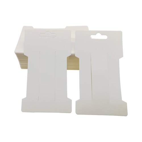Hair Clip Bow Display Cards, 100 Pieces Rectangular Hair Bow Holder Cards, Barrettes Jewelry Display Holder, White Paper Cards for Hair Accessories Display Organizing