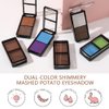 FeiCuiYun Double color eye shadow, Eyeshadows Creamy, high pigment eye makeup palette, matte shimmer metal eye shadow powder, Blendable, Ultra-Pigmented, Easy to Apply, Matte & Shimmer, (05)