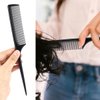 2 Pack Rat Tail Comb for Root Teasing, Black Fine Tooth Teasing Comb for Sectioning, Parting, Styling Hair
