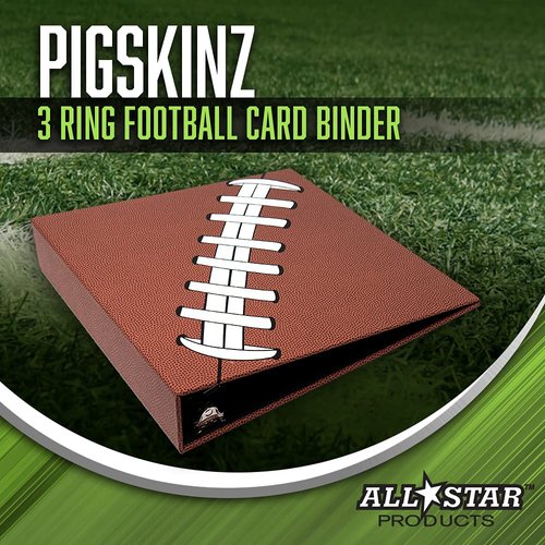 Pigskinz Textured 3-Ring Football Card Binder by All Star Products | Looks and Feels Like a Real Football | Patented Textured Card Protection Album | Perfect for Football Fans and Card Collectors