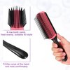 VOCOSTE Hair Brush, 9 Row Styling Brush for Women, Detangling Brush Travel Wet Hair Brush, for Curly Straight Wavy Hair, Barber Brush Tools, Black Red
