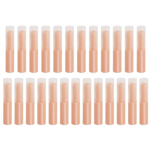 Mini Skater 0.14oz Empty Flavored Lip Balm Container Tubes Plastic Homemade Moisturizing Lip Stick with Caps Bulk Fit for Women Adult DIY Making Supplies, 25 Count (Pink)