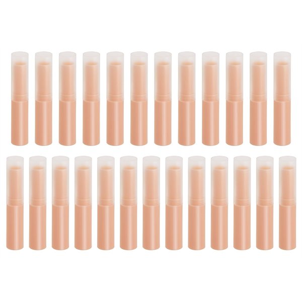 Mini Skater 0.14oz Empty Flavored Lip Balm Container Tubes Plastic Homemade Moisturizing Lip Stick with Caps Bulk Fit for Women Adult DIY Making Supplies, 25 Count (Pink)