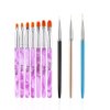 10 Pcs Gel Nail Brush Set, 7 Pcs UV Gel Nail Painting Brushes with 3 Pcs Nail Art Liner Brushes, Nail Art Brush Nail Painting Brush Pen Set for Acrylic Application