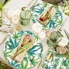 40Pcs Weed Party Decorations Weed Pot Tableware Set Green Weed Disposable Plates Napkins Serves 20 Weed Leaf Baby Shower Birthday Decorations