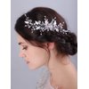 JWICOS Leaf Bride Wedding Hair Comb Rhinestone Beads Hair Pieces Wedding Headpiece for Brides Crystal Hair Accessories for Women and Girls