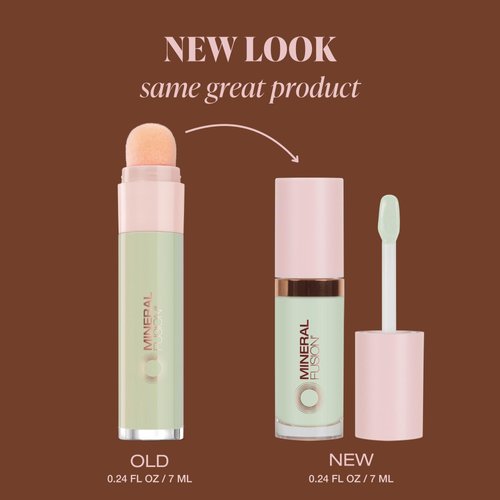 Mineral Fusion Color Correcting Full Coverage Concealer, 0.24 fl oz, With Vitamin C & Hyaluronic Acid, Lightweight Multi-Tasking Under Eye Concealer & Dark Spot Corrector, Vegan & Hypoallergenic