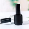 Teensery 10 Pcs 15ml Glass Nail Polish Bottles Empty Refillable Nail Polish Bottle Containers with Brush Cap for Nail Art Sample (Black)