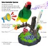 Tipmant Electronic Bird Toys Electric Parrots Animal Pets Move Chirp Realistic Home Office Room Decoration Kids Birthday Gifts (Green)