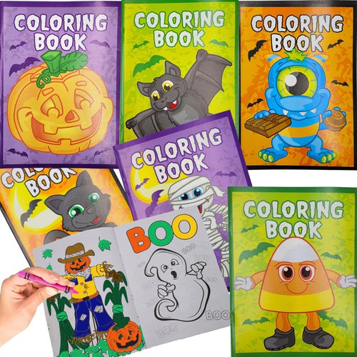 The Dreidel Company Halloween Coloring Books Party Favors for Kids, Hallowmas Trick or Treat Goodie Bag Stuffer Fillers Fun Activity Decorations Supplies (48 Booklets (4 DZ))