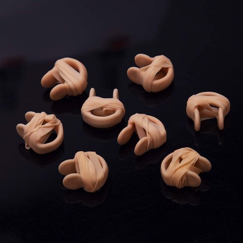 SAVITA Silica Gel Swimming Nose Clip Waterproof Nose Protector with Soft Elastic String for Kids and Adults, Beige(8 Pack)