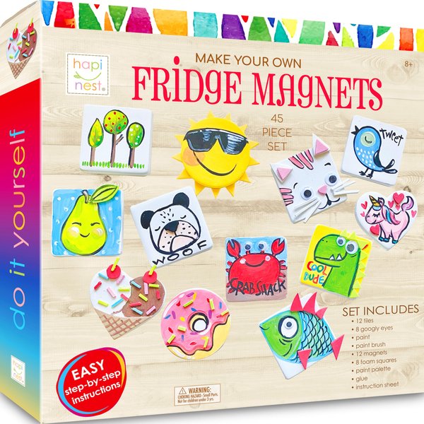 Hapinest DIY Mini Magnetic Tiles Fridge Magnet, Make Your Own Mini Magnet Tiles DIY Art & Craft Kit, Fun & Creative Birthday Gift for Girls Boys Teens, Arts and Crafts for Kids Ages 8-12 13 Years & Up
