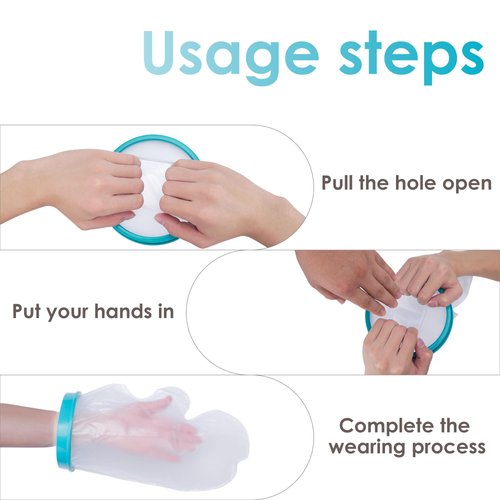 TOCCOOL Shower Gloves Waterproof, Protective Gloves, Waterproof Gloves, Wound Protection Gloves, Suitable for Hand Wound Bathing Protection