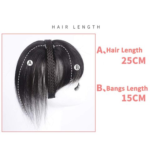 10" Womens Human Hair Braided Headband Hairpiece Natural Looking Hairband Braids Human Hair Topper Clip In Topper Hair Piece Wiglets With Bangs Twist Braid Human Hair Topper Natural Black