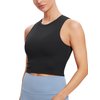 Natural Feelings Sports Bras for Women Removable Padded Yoga Tank Tops Sleeveless Fitness Workout Running Crop Tops Black