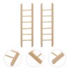 Ipetboom 2Pcs Mini Wooden Step Ladder Mini Wood Doll House Ladder Mini Ladders Fairy Garden Accessories for Doll House Accessories, Fairy Furniture Ladder