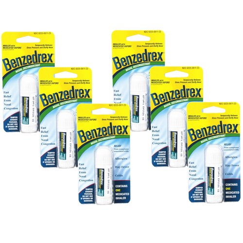 Benzedrex Nasal Decongestant Inhaler (Pack of 6)