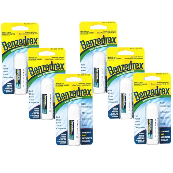 Benzedrex Nasal Decongestant Inhaler (Pack of 6)