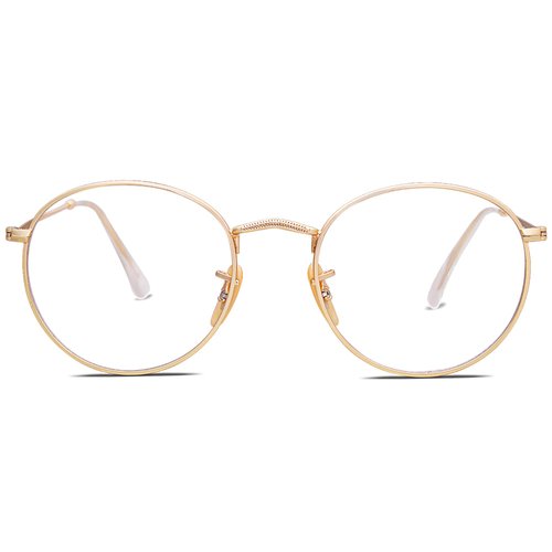 SOJOS Blue Light Blocking Computer Glasses Round Eyewear Anti Blue Light Lens Preppy Chic SJ5024 with Gold Frame/Anti-Blue Light Lens
