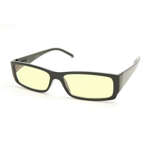 ColorViper basic square computer Amber tinted lenses reader Unisex spring temple Reading Glasses (shiny black, 2.00)