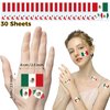 Mexico Flag Tattoos, 30 Sheets Mexico Flag Temporary Face Tattoos Stickers, 90 Pcs Waterproof Sweat National Flag Removable Fake Tattoos