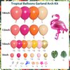Ouddy Life 178Pcs Tropical Balloons Arch Garland Kit, Luau Tropical Party Decorations with Aloha Pineapple Coconut Hot Pink Aqua Blue Balloons & Palm Leaves for Hawaiian Summer Birthday Supplies
