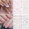 Fcozpjk Nail Design Kit, Nail Art Brushes Set Dotting Tools, Nail Art Kit With 3D Flowers Nail Charms Crystal Gems Caviar Beads, Gold Leafs Foil Flakes, Butterfly Nail Stickers French Tips Strips
