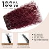 Burgundy Clip in Hair Extensions, Clip in Long Wavy Hair Extensions Human Hair 70G 7PCS Curly Clip in Hair Extensions for Women 18 Inch Long Remy Real Hair Hairpieces for Daily Party Use