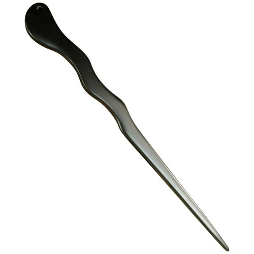 Anodized Matte Finished Colored Aluminum Spiral 6" long Hair Sticks Pick Pic Pin Fork Waterproof Unbreakable Aqua Red Silver Black Brown Green - Hawaiian Style … (Black)