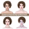 Quantum Love Deep Curly None Lace Front Human Hair Wigs Deep Wave Curly Side Part Wig Short Bob Pixie Cut Brazilian Remy Human Hair Wigs for Women