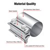 EVIL ENERGY 2.5 Inch Exhaust Clamp,2 1/2" Butt Joint Band Clamp Sleeve Coupler Stainless Steel for Pipes,Mufflers,Catalytic Converters 2PC