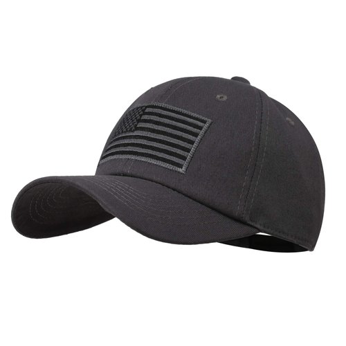 American Flag Hat Men Women Adjustable USA Baseball Cap Low Profile Plain Dad Hat Outdoor Ball Cap Dark Gray