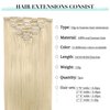 DOORES Human Hair Extensions, Platinum Blonde 12 Inch 7pcs 80g, Clip in Hair Extensions Real Human Hair Remy Hair Extensions Clip in Human Hair Extensions Human Hair Natural Silky Straight