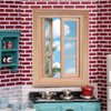 iLAND Miniature Dollhouse Accessories, Wooden Dollhouse Window w/Push-Out Casements. Window Panes & Trims (Classic Push-Out Window)
