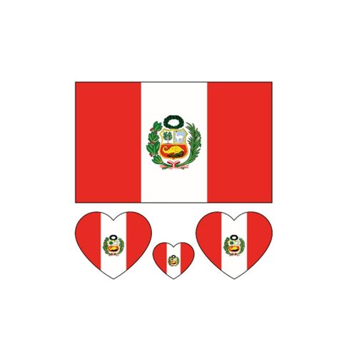 ZPDNURZL 10 Sheets Peru Flag Tattoos Stickers 40 Pcs Waterproof Sweat Sports National Flag Removable Fake Tattoos
