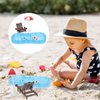 Ciieeo 5 Pieces Miniature Dollhouse Beach Accessories Beach Dollhouse Decoration Set with Umbrella Chair Swimming Ring Swimming Pool