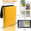 AIKESIWAY Trading Card Binder 4 Pocket,400 Pockets Card Binder for Pokemon Cards with Zipper,50 Sleeves Card Holder Compatible with Standard Card,Sport Card-Gift for Boy and Girl (4-Pockets, Yellow)