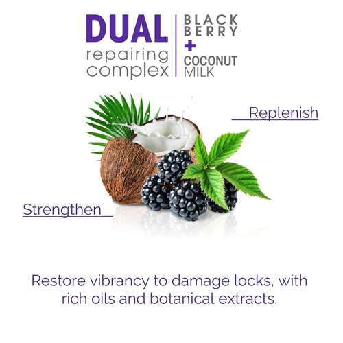 GIOVANNI 2chic Repairing Super Potion Hair Oil Serum - Blackberry & Coconut Milk, Restoring Leave In Treatment for Dry Damaged Color Treated Hair, Paraben Free, Color Safe - 2.75 fl oz