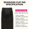 Lashey Hair Extensions Clip in Hair Extensions 100% Real Human Hair Kinky Straight Invisi Edge Seamless Clip in Hair Extensions 110g Natural Black 16 Inch Human Hair for Black Women